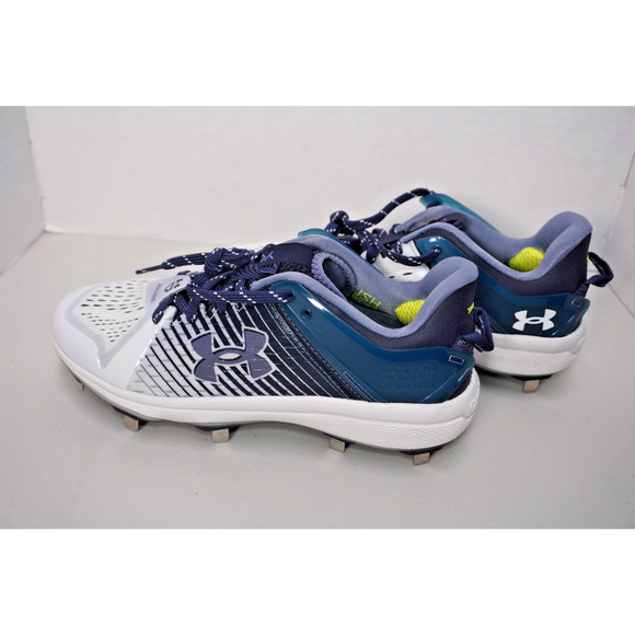 Under Armour Yard Low Metal Baseball Cleats White/Navy Men\'s 7.5 main image 8